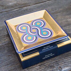 Jonathan Adler Square Trinket Dish Tray Milano Design Art Deco 4.5" in Gift Box